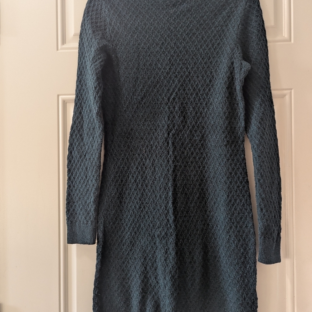 Loft Women's Cable Knit Sweater Dress, Dark Green, Size Small - Picture 2 of 7